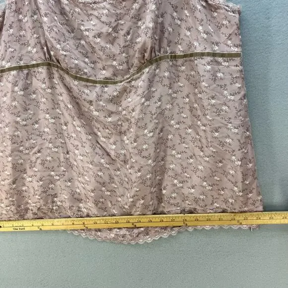 Tommy Hilfiger Women's Y2K Babydoll Tank Top Size 24 Floral Pattern Silk 90s - Picture 10 of 12